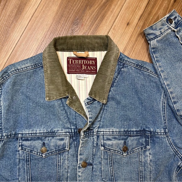 Vintage Territory Ahead men’s blanket lined Jean jacket corduroy collar large - Picture 3 of 7